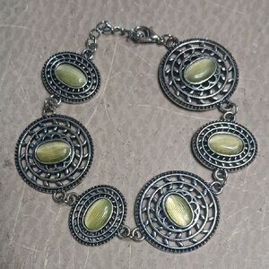 Stone Bracelet with Lime Color Stones